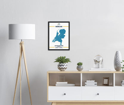 Unieke poster, kaart van Nederland